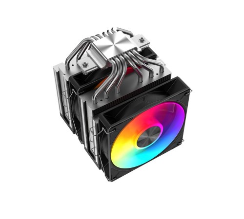 Кулер для процессора/ CPU Cooler SAMA A60L (265W, 4-pin PWM, 156.5mm, 6x6mm, ARGB, 2x120mm, 78CFM, 29dBA, 2200RPM, S: 1851/1700/1200/115X, AM5/AM4, silver)