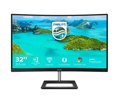 Монитор LCD 31.5'' 16:9 2560х1440(WQHD) VA, Curved, 75 Hz, 250 cd/m2, 3000:1, 4ms, VGA, HDMI, DP, Tilt, Black