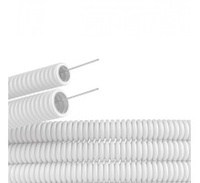 Труба ПЛЛ гибкая гофр. не содержит галогенов д.50мм, ПВ-0, с протяжкой,15м, цвет белый