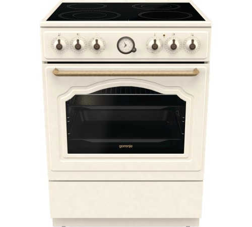 Плита GORENJE/ Тип плиты: электрическая, Тип варочной поверхности: стеклокерамическая, Цвет: бежевый, Гриль: Есть, Ширина, см: 60