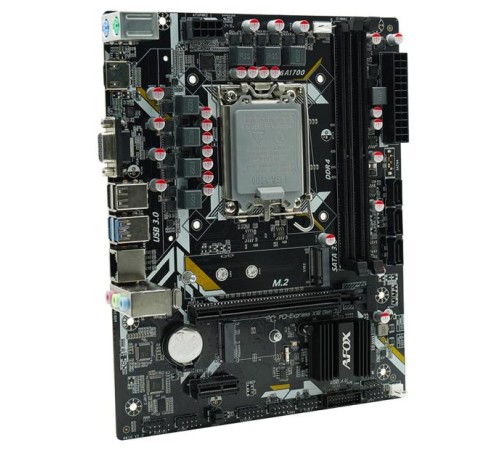 Материнская плата/ MB AFOX INTEL H610 s1700, 2xDDR4(64GB), 1xPCIe x16, 1xPCIe x1, 1xHDMI, 1xD-Sub, 1xLAN(1GbE), 3xSATA, 1xM.2, 3xUSB 3.0, 3xUSB 2.0, 2xPS/2, mATX Материнская плата/ MB AFOX INTEL H610 s1700, 2xDDR4(64GB), 1xPCIe x16, 1xPCIe x1, 1xHDMI, 1xD-Sub, 1xLAN(1GbE), 3xSATA, 1xM.2, 3xUSB 3.0, 3xUSB 2.0, 2xPS/2, mATX