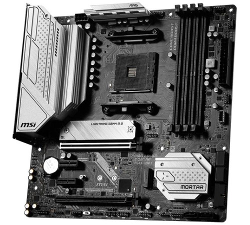 Материнская плата/ MB MSI AMD B550 sAM4, 4xDDR4(128GB), HDMI 2.1/DP, 1xPCIe 4.0x16, 1xPCIe 3.0x16, 2xPCIe 3.0, 1xLAN (2.5GbE), Wi-Fi, BT, 6xSATA 6Gb/s, 2xM.2, 1xUSB-C, 3xUSB 3.2, 2xUSB 2.0, mATX Материнская плата/ MB MSI AMD B550 sAM4, 4xDDR4(128GB), HDMI 2.1/DP, 1xPCIe 4.0x16, 1xPCIe 3.0x16, 2xPCIe 3.0, 1xLAN (2.5GbE), Wi-Fi, BT, 6xSATA 6Gb/s, 2xM.2, 1xUSB-C, 3xUSB 3.2, 2xUSB 2.0, mATX