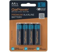 Батарейка/ Батарейка GoPower ULTRA LR6 AA BL4 Alkaline 1.5V (4/40/480) (4 шт.)