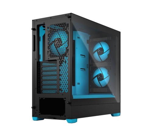 Корпус ПК без блока питания/ Case Fractal Design Pop Air RGB Cyan Core TG Clear Tint, Midi-Tower, 3x120mm RGB, 2xUSB-A 3.2 ATX, mATX, mITX Black/Cyan
