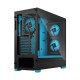 Корпус ПК без блока питания/ Case Fractal Design Pop Air RGB Cyan Core TG Clear Tint, Midi-Tower, 3x120mm RGB, 2xUSB-A 3.2 ATX, mATX, mITX Black/Cyan