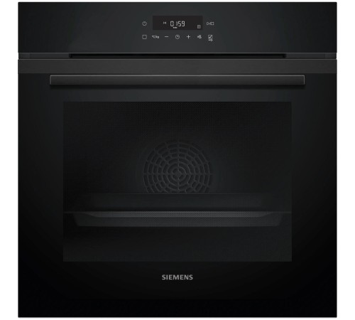 Встраиваемый духовой шкаф SIEMENS/ iQ300,Электрический духовой шкаф с конвекцией, объем 71 л, 7 режимов нагрева и 10 автоматических программ, очистка пиролитическая, направляющие проволочные,цвет черный