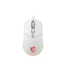 Мышь  проводная Gaming Mouse MSI Clutch GM11, Wired, DPI 5000, symmetrical design, RGB lighting, White