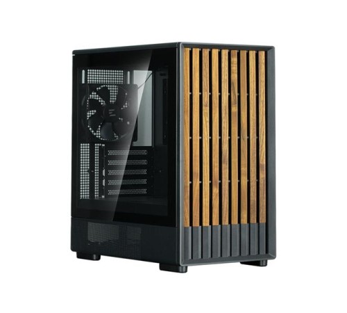 корпус ZALMAN P10 NAMU, MATX, BLACK, WINDOW, FRONT COVER WALNUT, 2x3.5", 3x2.5", 1xUSB TYPE-C, 1xUSB3.0, FRONT 2x120mm, REAR 1x120mm ARGB (незначительное повреждение коробки)