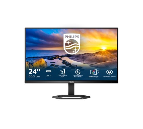 Монитор LCD 23.8'' 16:9 1920х1080(FHD) IPS, nonGLARE, 75 Hz, 300 cd/m2, H178°/V178°, 1000:1, 16.7M, 4ms, HDMI, DP, USB-C, Height adj, Pivot, Tilt, Speakers, Black Монитор LCD 23.8'' 16:9 1920х1080(FHD) IPS, nonGLARE, 75 Hz, 300 cd/m2, H178°/V178°, 1000:1, 16.7M, 4ms, HDMI, DP, USB-C, Height adj, Pivot, Tilt, Speakers, Black