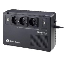 ИБП Systeme Electric Back-Save BV 600 ВА, автоматическая регулировка напряжения, 3 розетки Schuko, 230 В, 1 USB Type-A
