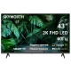 Телевизор ЖК 43'' Skyworth 43", Full HD, 200Nit, Google TV, DVB-T2/C/S2, 2.0 ch Sound 10W*2, 60Hz, 2 HDMI, 2 USB, Digital Audio Output, LAN, Composite output, CI, Выход для наушников, 2 Pole, безрамочный дизайн, 2025