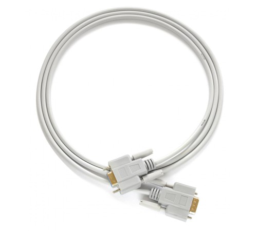 GCR Кабель 1.8m 0-модемный COM, DB9/DB9  9F/9F, серый, 30 AWG