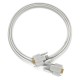 GCR Кабель 1.8m 0-модемный COM, DB9/DB9  9F/9F, серый, 30 AWG