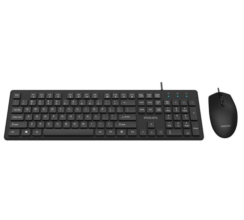 Аксессуары Philips Проводной Комплект  SPT6264, USB 2.0 104 клав/3 кнопки, 800-2400dpi, русская заводская раскладка, чёрный