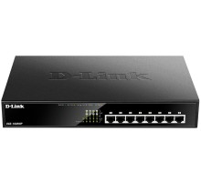 Коммутатор/ DGS-1008MP/B Unmanaged Switch 8x1000Base-T PoE, PoE Budget 125W, metal case