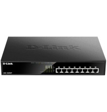 Коммутатор/ DGS-1008MP/B Unmanaged Switch 8x1000Base-T PoE, PoE Budget 125W, metal case
