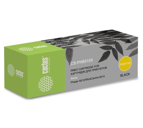 -/ Картридж лазерный Cactus CS-PH6510X 106R03488 черный (5500стр.) для Xerox Phaser 6510/WC6515