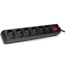 Фильтр SVEN Optima 5 м (6 розеток) черный, цветная коробка/ Surge Protector  SVEN Optima 5 m (6 outlets) black, color box