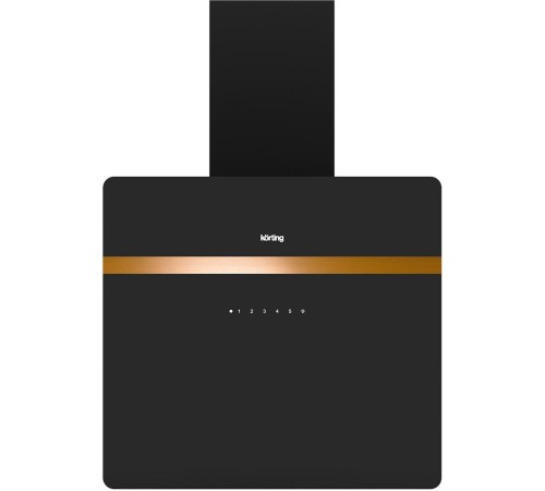 Вытяжка/ Ширина 60 см, вертикального типа, электронное сенсорное управление Touch, 5 режимов, 950 м3/ч., таймер, пульт ДУ, алюминиевые жировые фильтры, LED освещения, черное стекло + медь