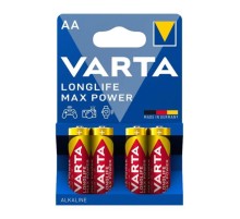 Батарейка AA/ Батарейка Varta LONGLIFE MAX POWER (MAX TECH) LR6 AA BL4 Alkaline 1.5V (4706) (4/80/400) (4 шт.)