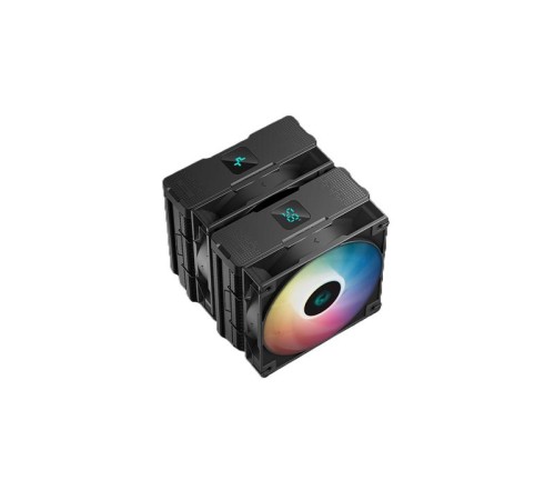 Кулер для процессора DEEPCOOL AG620 DIGITAL BK ARGB LGA1700/1200/115X/AM5/AM4 (8шт/кор, TDP 260W, PWM, DUAL Fan 120mm, 6 тепл. трубок, черный) RET