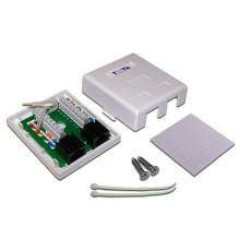  Настенная розетка, 2 порта RJ-45 категории 6, UTP, белая
