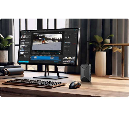 Компьютер/ Chuwi HeroBox  Intel N-series N100(0.8Ghz)/8192Mb/256SSDGb/Int:Intel UHD Graphics 600/BT/WiFi/war 1y/0.59kg/Black/Win11Pro + USB2.0*2/USB3.0*2/Type-C*1/HDMI*1/VGA*1/RJ45*1/WIFI6,BT5.2/bracket