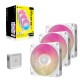 Кулер для корпуса/ Case Cooler Corsair iCUE LINK RX120 MAX RGB (120x120x30mm, 4-pin PWM, RGB, 71.3CFM, 29.5dBA, 2000RPM, White, 3pcs)