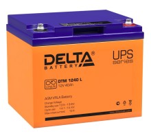 Батарея DELTA серия DTM L, DTM 1240 L, напряжение 12В, емкость 40Ач (разряд 10 часов),  макс. ток разряда (5 сек.) 400А, макс. ток заряда 12А, свинцово-кислотная типа AGM, клеммы под болт М6, ДxШxВ 198х166х170мм., вес 14кг., срок службы 10-12 лет./ Batter