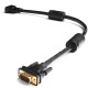 Greenconnect Кабель SVGA 7.0м чёрный, позолоченные контакты, ферритовые кольца, OD8.0mm. 15M / 15M Premium GCR-VM2VM2-7.0m, 28/28 AWG, двойной экран