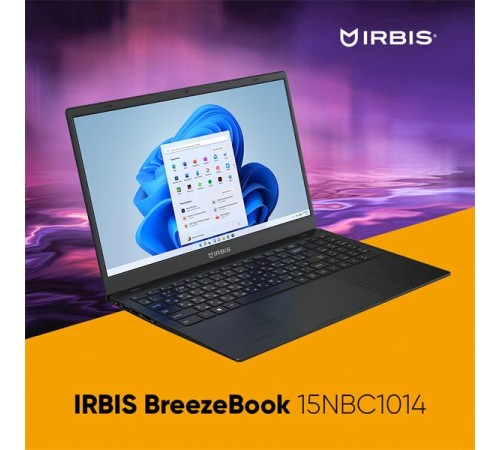 Ноутбук IRBIS BreezeBook 15 15NBC1014  Intel Celeron Processor N5095, 15.6"LCD 1920*1080 IPS , 8GB+256GB SSD, AC wifi, Front camera: 2MP, 5000mha battery, plastic case , type-c, Win 11Pro/1.57kg (потёртости)