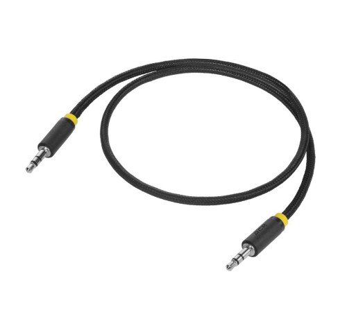 GCR Кабель 0.25m аудио jack 3,5mm/jack 3,5mm, нейлон, черный, желтая окантовка, ультрагибкий, 28 AWG, M/M, Premium, экран, стерео, GCR-53540