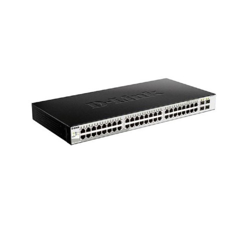 Сетевой коммутатор/ DGS-1210-52/ME/B2A Managed L2 Metro Ethernet Switch 48x1000Base-T, 4x1000Base-X SFP, Surge 6KV, CLI, RJ45 Console