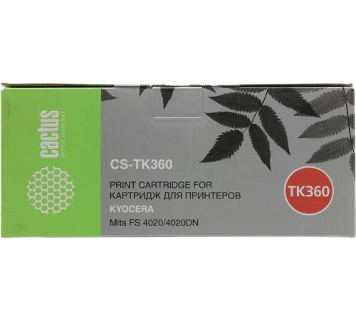 -/ Картридж лазерный Cactus CS-TK360 TK-360 черный (20000стр.) для Kyocera Mita FS 4020/4020DN