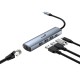USB HUB UH-545 USB3.0 с Ethernet RJ45, гигабитным Ethernet RJ45 x 1, портом питания USB-C (5 В 3 А) x 1, портами передачи данных USB-A 3.0 x 3
