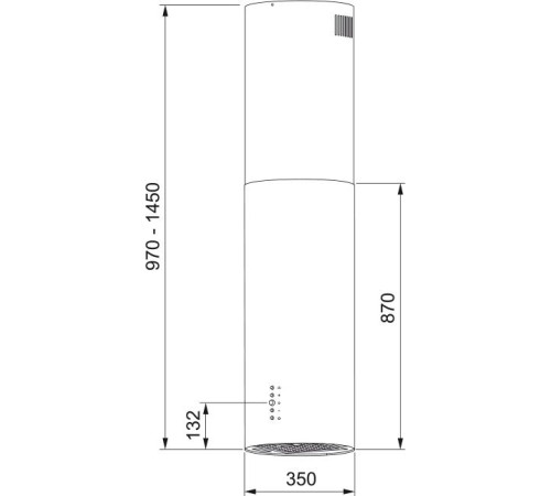 Вытяжка Franke/ Best, Цилиндрическая островная вытяжка REEF 35 BK, 35 см, 750 м3/ч, электронное управление, LED освещение, 66 дБ, Угольный фильтр Ф-10 (опция), цвет черный