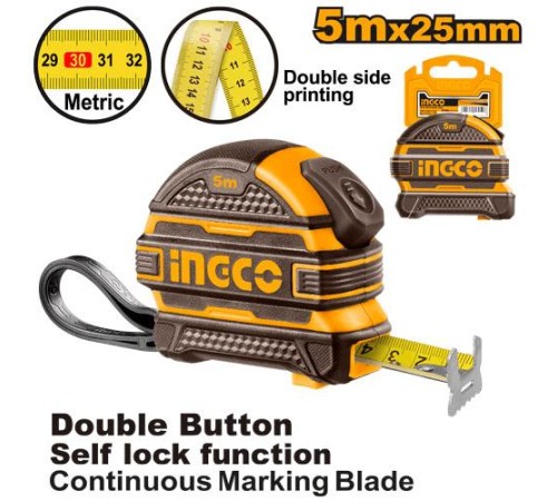 Рулетка Ingco HSMT08525-1,5м25мм, ABS пластик, резина Рулетка Ingco HSMT08525-1,5м25мм, ABS пластик, резина