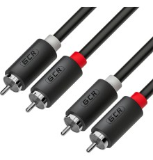 GCR Кабель 10.0m аудио 2 х RCA / 2 х RCA , черный, GCR-54124