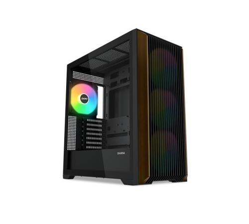 Корпус ПК без блока питания/ Case SAMA Z60 Black, Midi-Tower, TG, 4x140mm ARGB, 2xUSB 3.0 + 1xUSB 3.1 Type-C, E-ATX, ATX, mATX, mITX Black