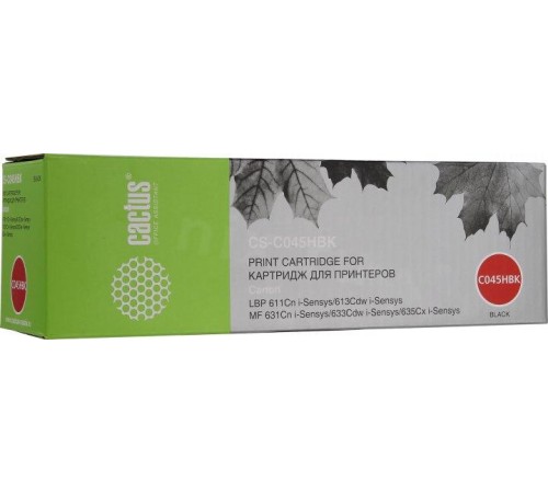 -/ Картридж лазерный Cactus CS-C045HBK 045 H BK черный (2800стр.) для Canon LBP 611Cn/613Cdw/631Cn/633C