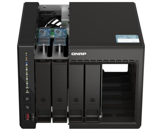 Сетевое хранилище без дисков/ SMB QNAP TS-453E-8G NAS, 4-tray w/o HDD. 2xHDMI-port. 4-core Celeron J6412 2-2.6 GHz, 8GB DDR, 2x2.5Gb LAN, 2 x M.2 2280 PCIe Gen 3 x2, 2x USB 3.2 Gen 2 (10Gbps) Port, 2x USB 2.0 port Сетевое хранилище без дисков/ SMB QNAP TS-453E-8G NAS, 4-tray w/o HDD. 2xHDMI-port. 4-core Celeron J6412 2-2.6 GHz, 8GB DDR, 2x2.5Gb LAN, 2 x M.2 2280 PCIe Gen 3 x2, 2x USB 3.2 Gen 2 (10Gbps) Port, 2x USB 2.0 port