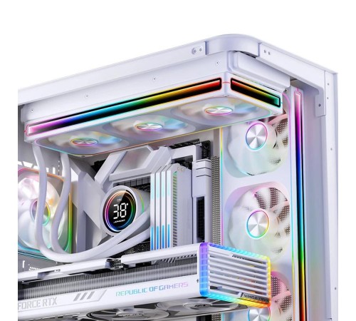 Система жидкостного охлаждения/ Water Cooling System JONSBO TH-360 White (300W, 360mm, LED temp., White, ARGB/ Fans: 3x120mm, 62.4CFM, 37.3dBA, 2400RPM/ Pump height 72mm, 30dBA, 2400RPM, Rad thickness 27mm/ S: 1851, 1700, 1200, 115X, AM5, AM4) Система жидкостного охлаждения/ Water Cooling System JONSBO TH-360 White (300W, 360mm, LED temp., White, ARGB/ Fans: 3x120mm, 62.4CFM, 37.3dBA, 2400RPM/ Pump height 72mm, 30dBA, 2400RPM, Rad thickness 27mm/ S: 1851, 1700, 1200, 115X, AM5, AM4)