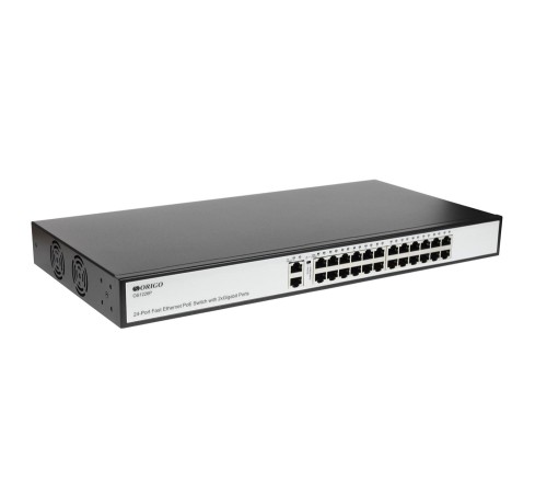 Коммутатор/ Unmanaged Switch 24x100Base-TX PoE, 2x1000Base-T, PoE Budget 285W, Long-range PoE up to 250m, 19" w/brackets