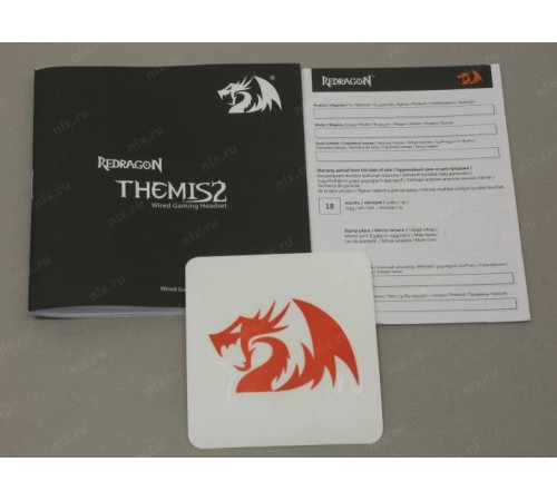 Defender Игровая гарнитура Themis 2 красный + черный, кабель 2 м