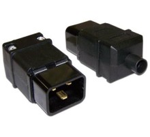 Вилка Вилка IEC 60320 C20, 16A, 250V, прямая, разборная, черная
