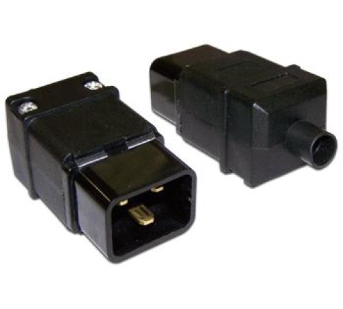 Вилка Вилка IEC 60320 C20, 16A, 250V, прямая, разборная, черная Вилка Вилка IEC 60320 C20, 16A, 250V, прямая, разборная, черная