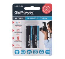Элемент питания/ Батарейка GoPower FR6 AA BL2 Lithium 1.5V (2/20/200) (2 шт.)