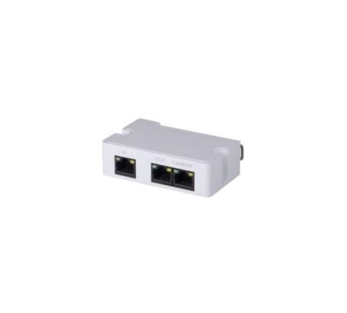 Удлинитель PoE, Порты: 1 RJ45 10/100Мбит/с (вход PoE/PoE+) 1 RJ45 10/100Мбит/с (выход на удлинитель PoE/PoE+) 1 RJ45 10/100Мбит/с (выход на IP-видеокамеру PoE); каскадное подключение до 2 удлинителей (3 IP-видеокамеры) с питанием от инжектора DH-PFT1200;