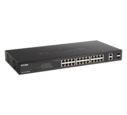 коммутатор D-Link Настраиваемый L2 PoE-коммутатор, 24х1000Base-T PoE, 2xCombo 1000Base-T/SFP, PoE-бюджет 370 Вт