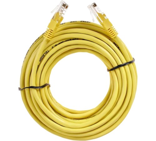 Патчкорд/ Патчкорд литой "Telecom" UTP кат.5е 10,0м желтый
